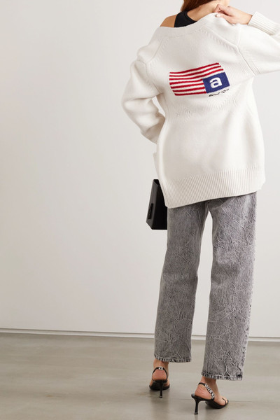 Alexander Wang Intarsia wool-blend cardigan outlook