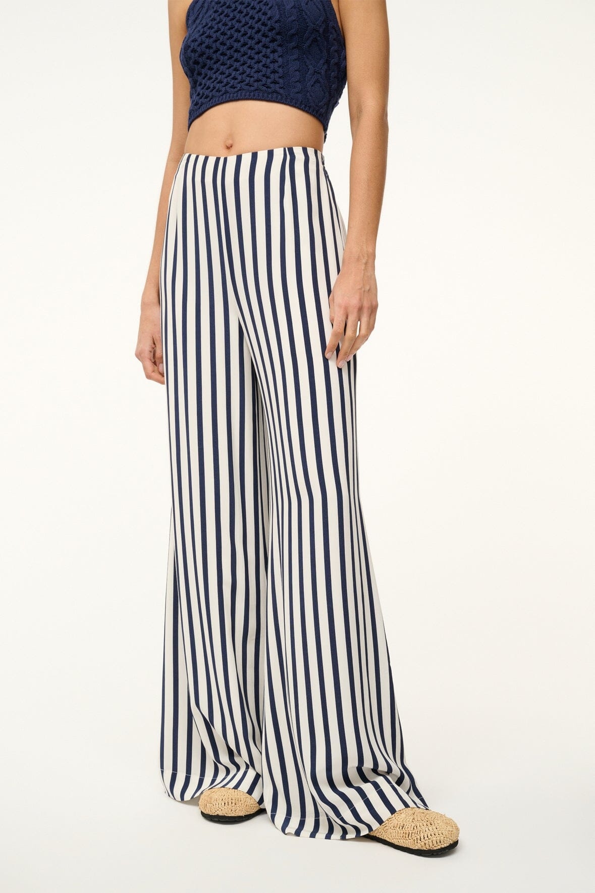 STAUD LUKE PANT WHITE NAVY STRIPE - 3