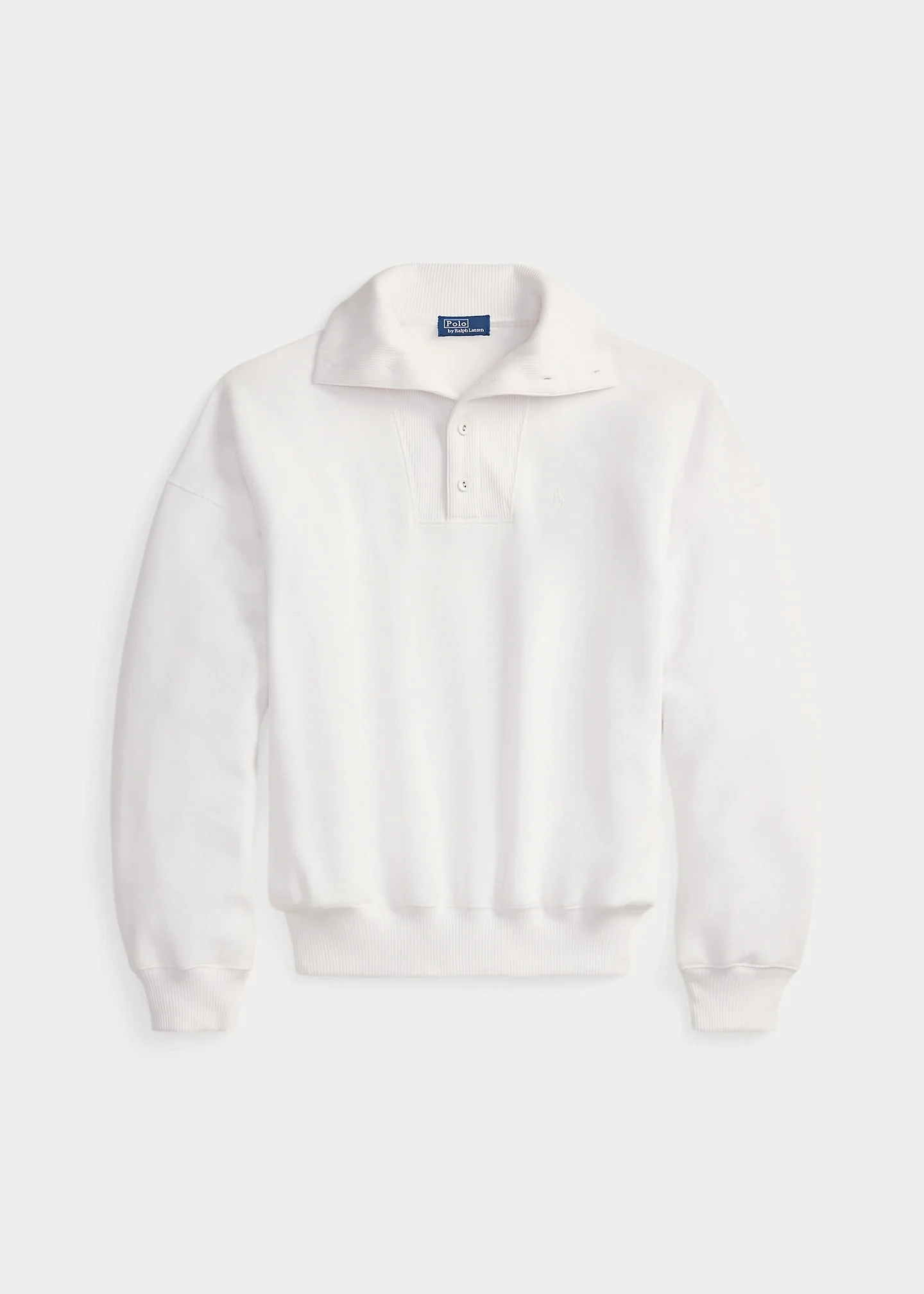Ribbed-Trim Mockneck Pullover - 1
