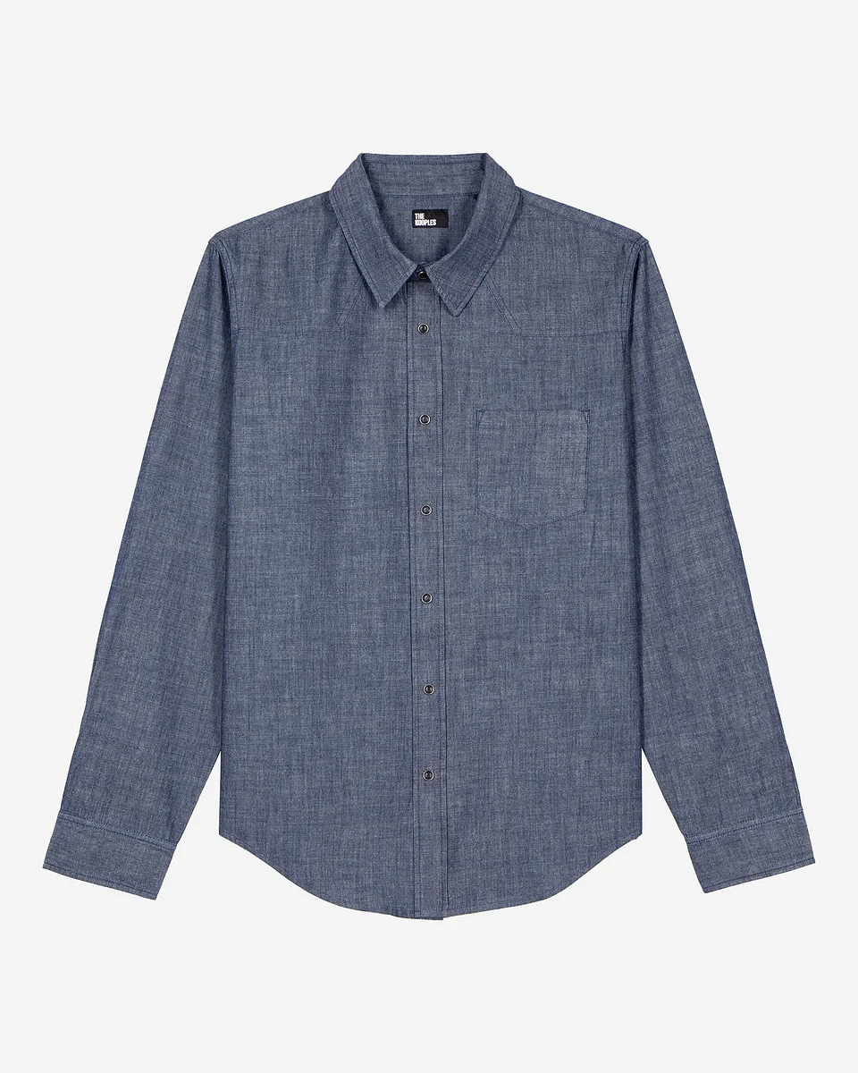 BLUE RAW DENIM SHIRT - 1