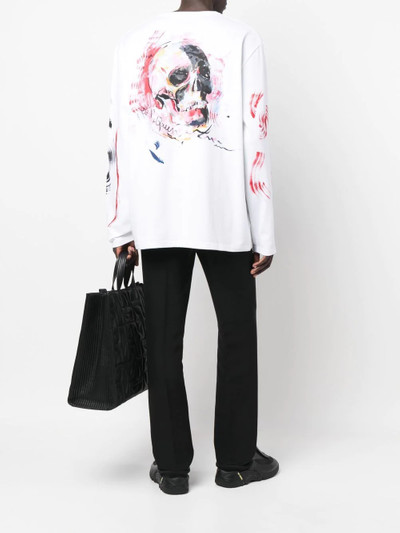 Alexander McQueen watercolour-print cotton sweatshirt outlook