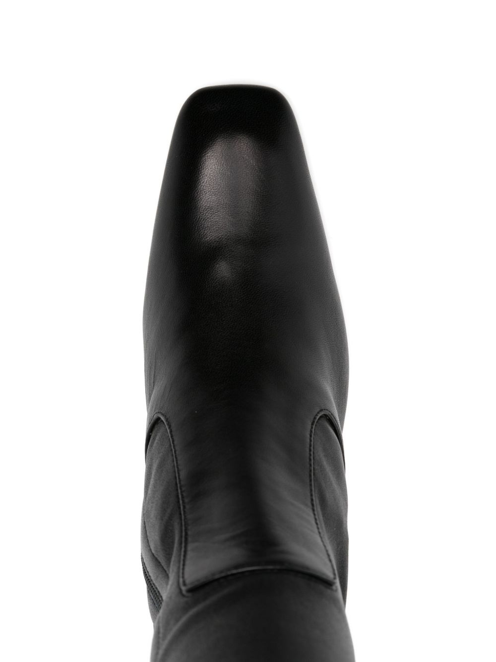 square-toe leather boots - 4