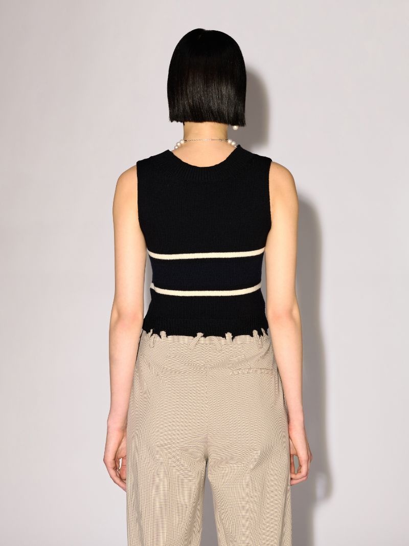 DESTROYED RIB ROUND NECK TOP - 4