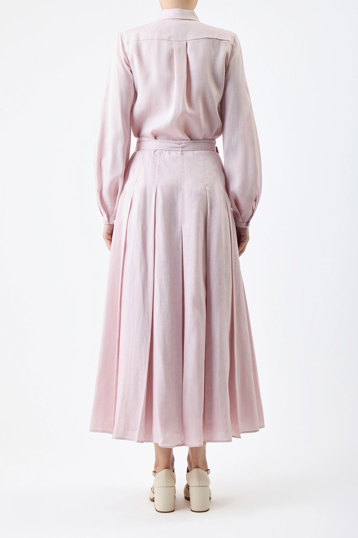 Cyrielle Skirt in Blush Linen - 4