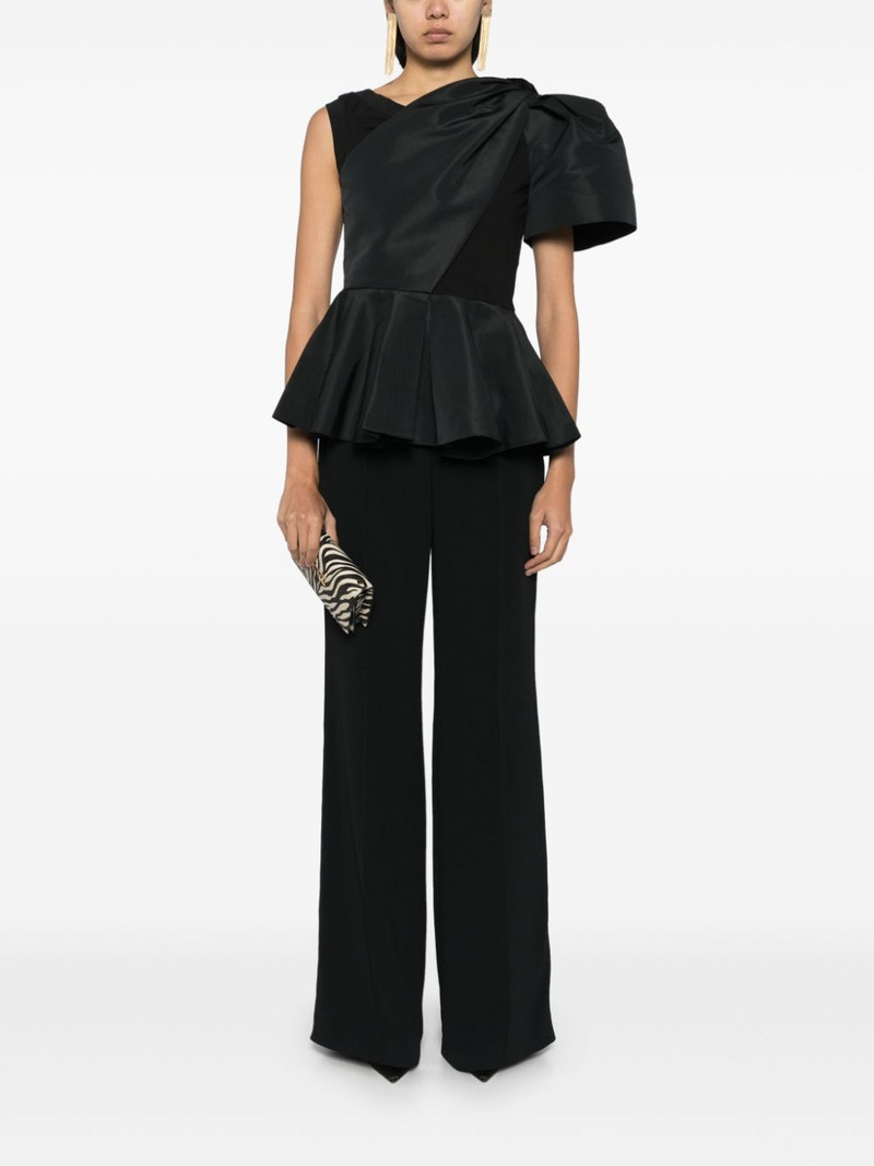 ELIE SAAB topstitch crepe trousers outlook