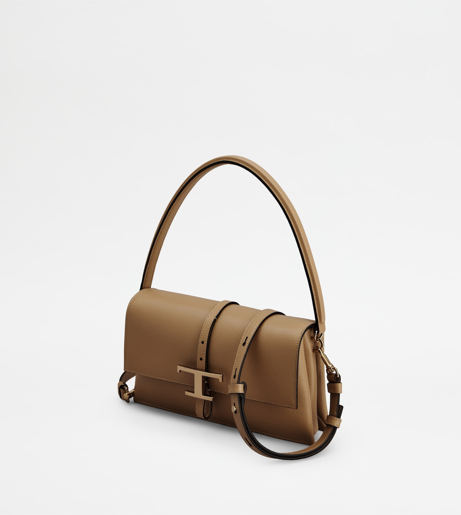 T TIMELESS FLAP BAG IN LEATHER MINI - BROWN - 6