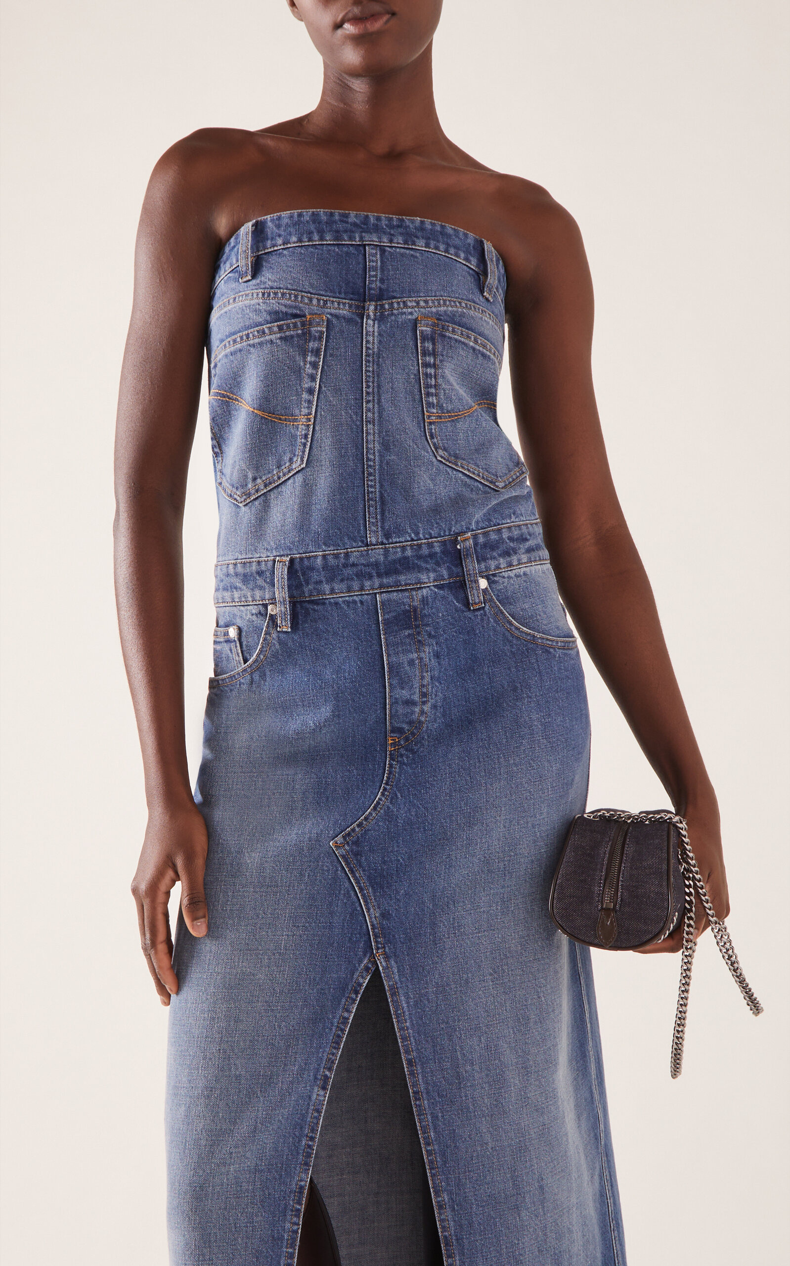 Denim Strapless Maxi Dress medium wash - 3