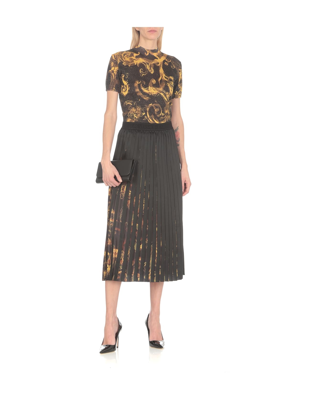 Watercolour Couture-print Pleated Skirt - 2