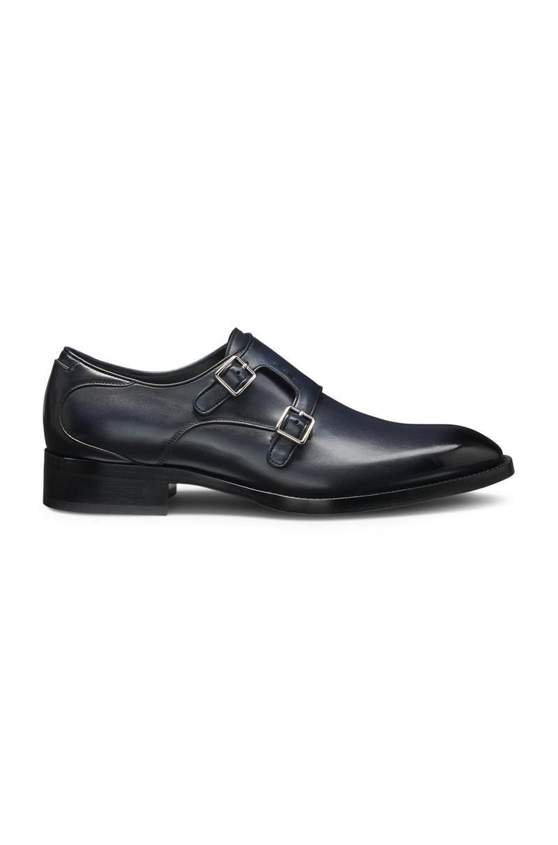 DOUBLE-STRAP MONK SHOES IN BURNISHED LEATHER 1