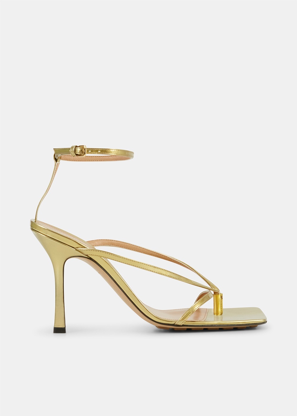 Gold Stretch Strap Sandal - 1