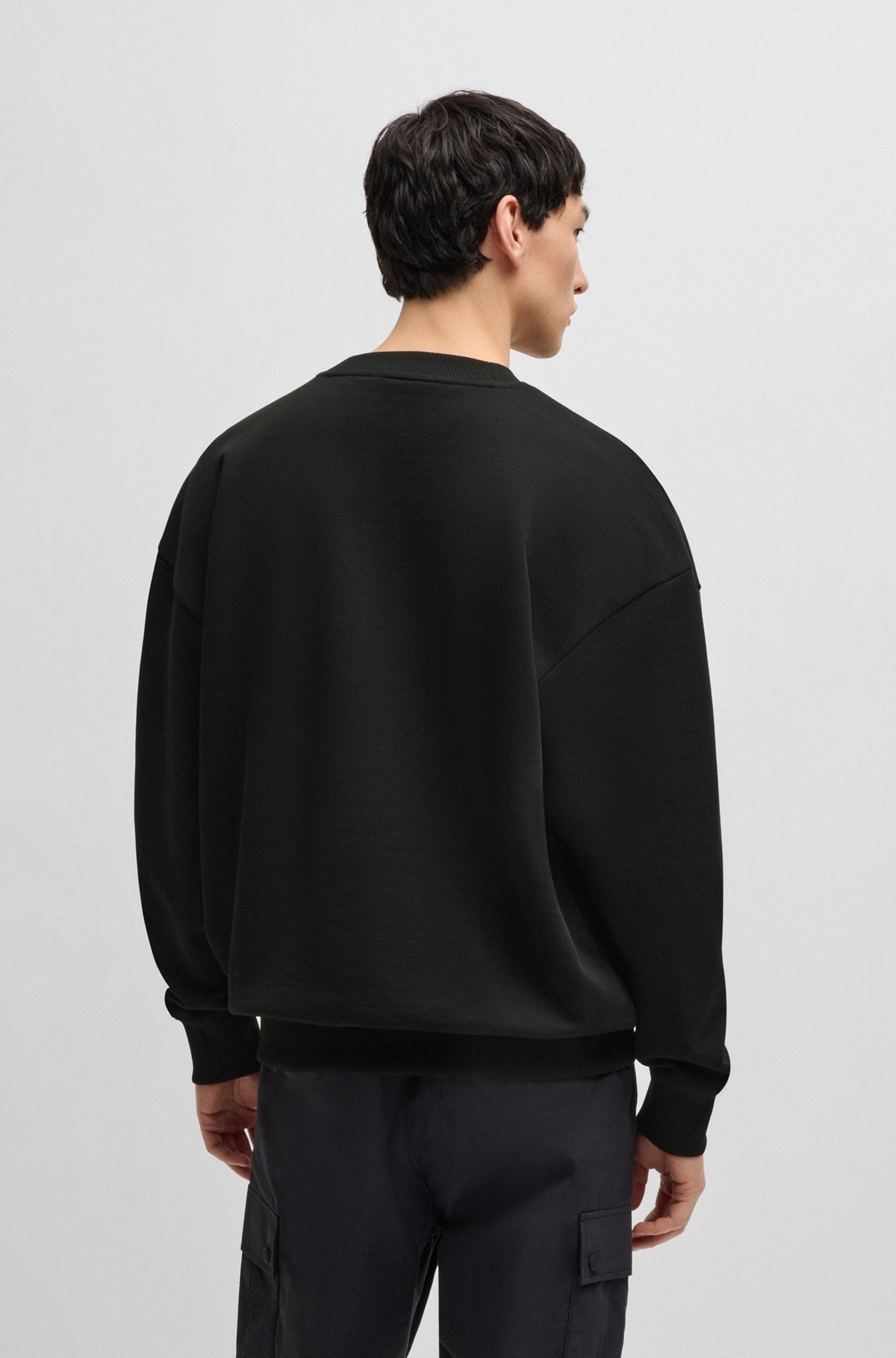 HUGO X RB COTTON-TERRY SWEATSHIRT WITH CARBON STEALTH LOGO - 3