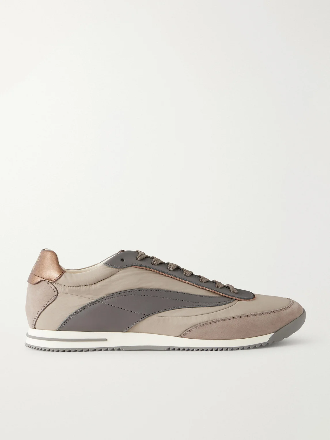Suede and Leather-Trimmed Shell Sneakers - 1