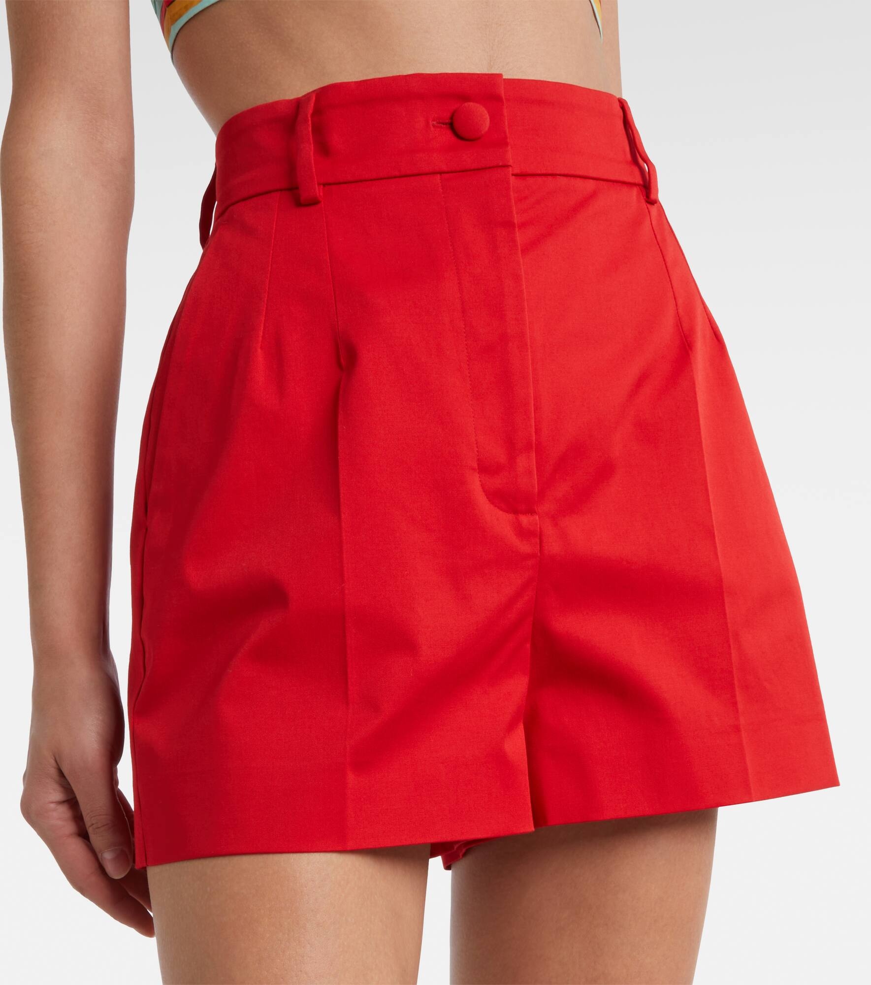 High-rise cotton-blend shorts - 4