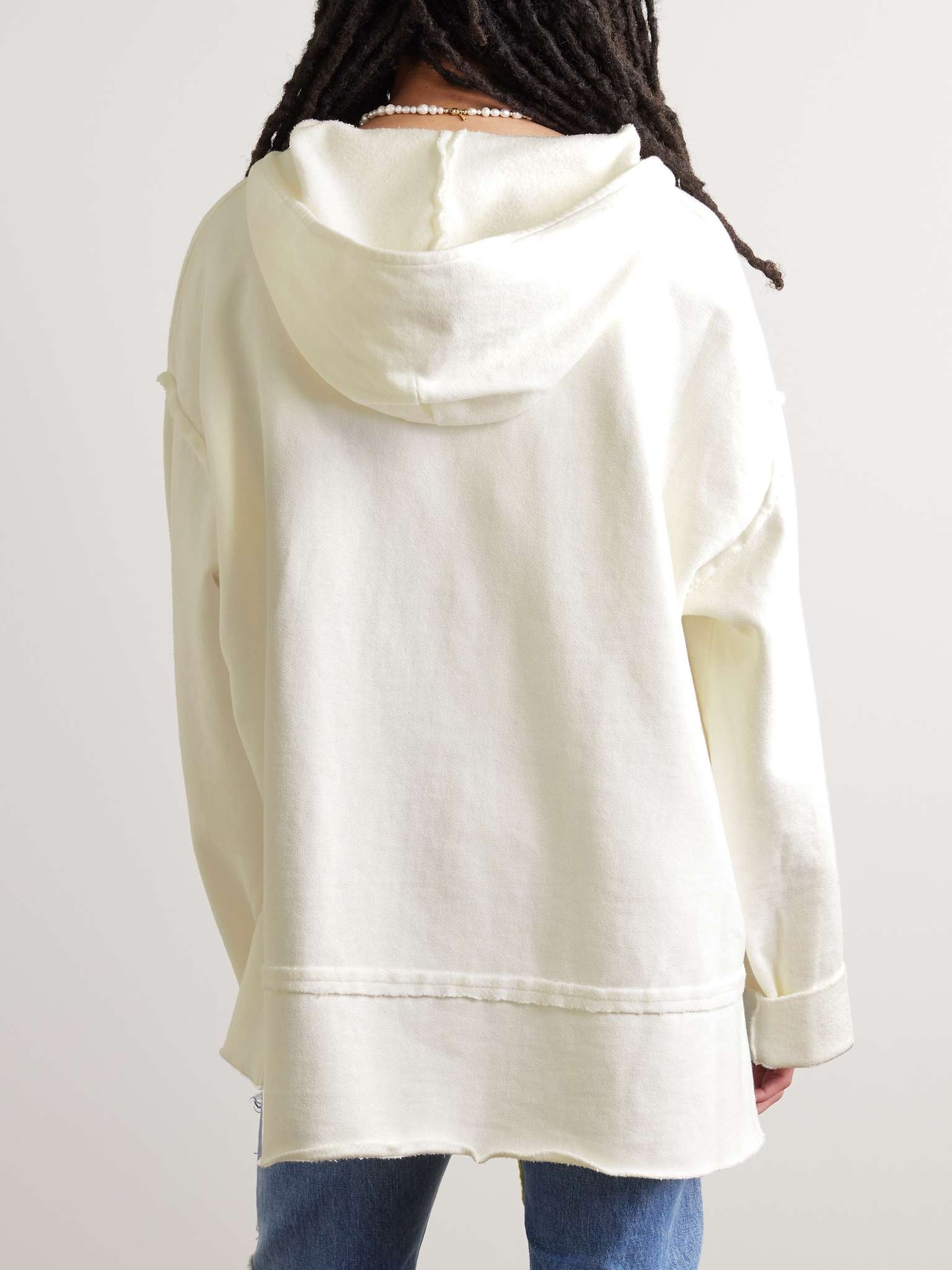 Oversized Distressed Cotton-Jersey Hoodie - 4