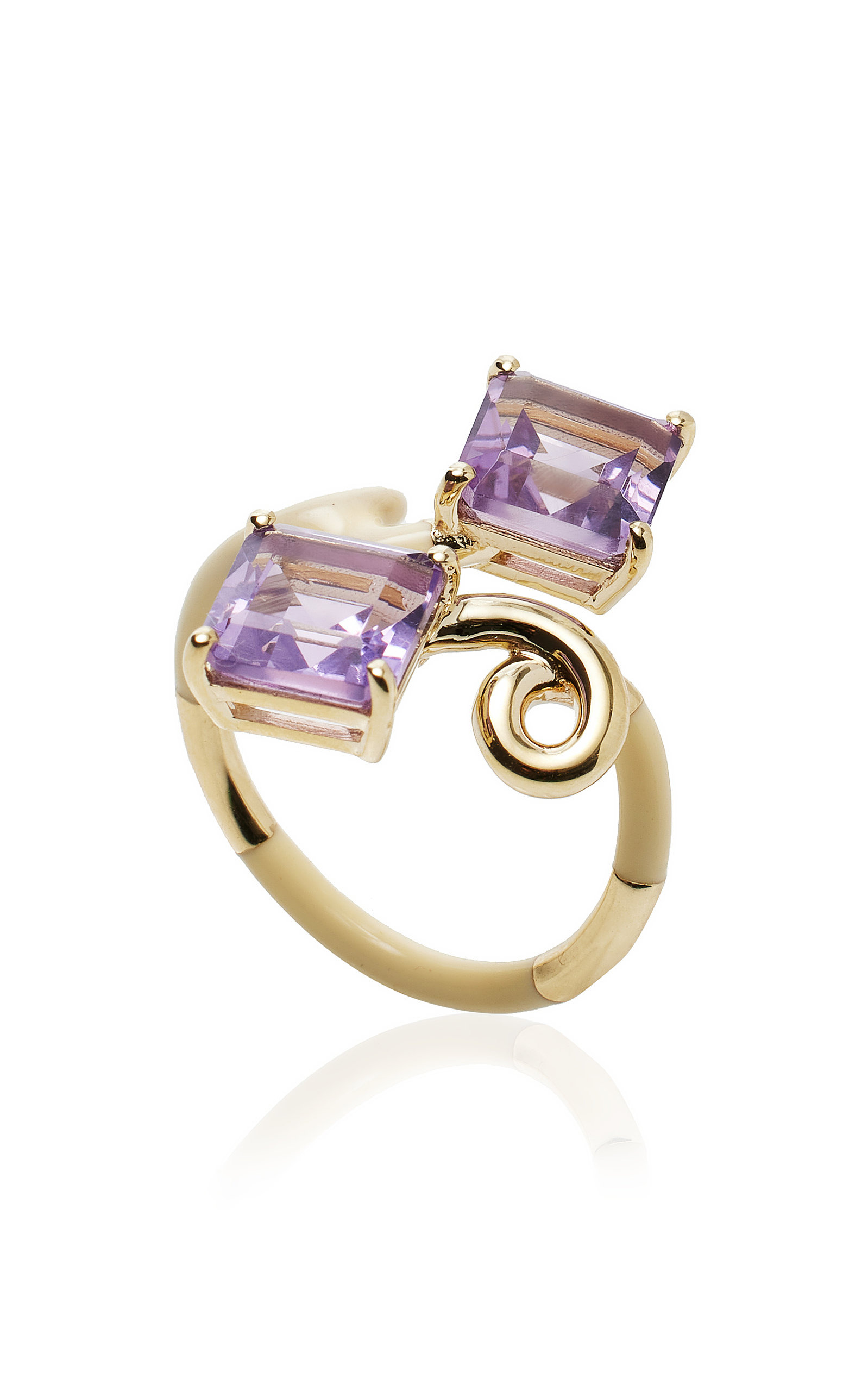 9K Gold, Amethyst, And Enamel Ring multi - 3