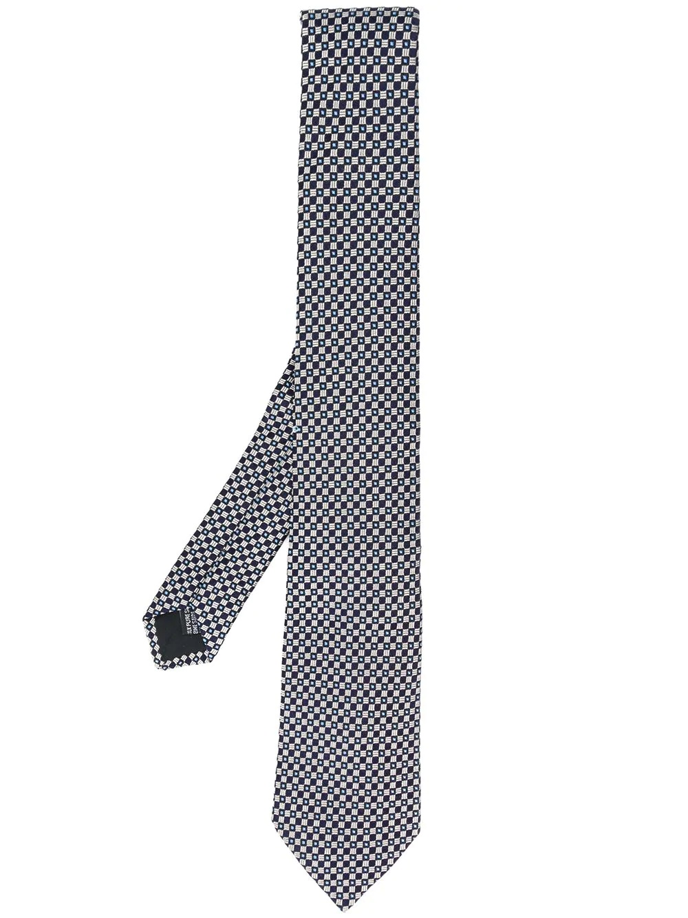 geometric silk tie - 1