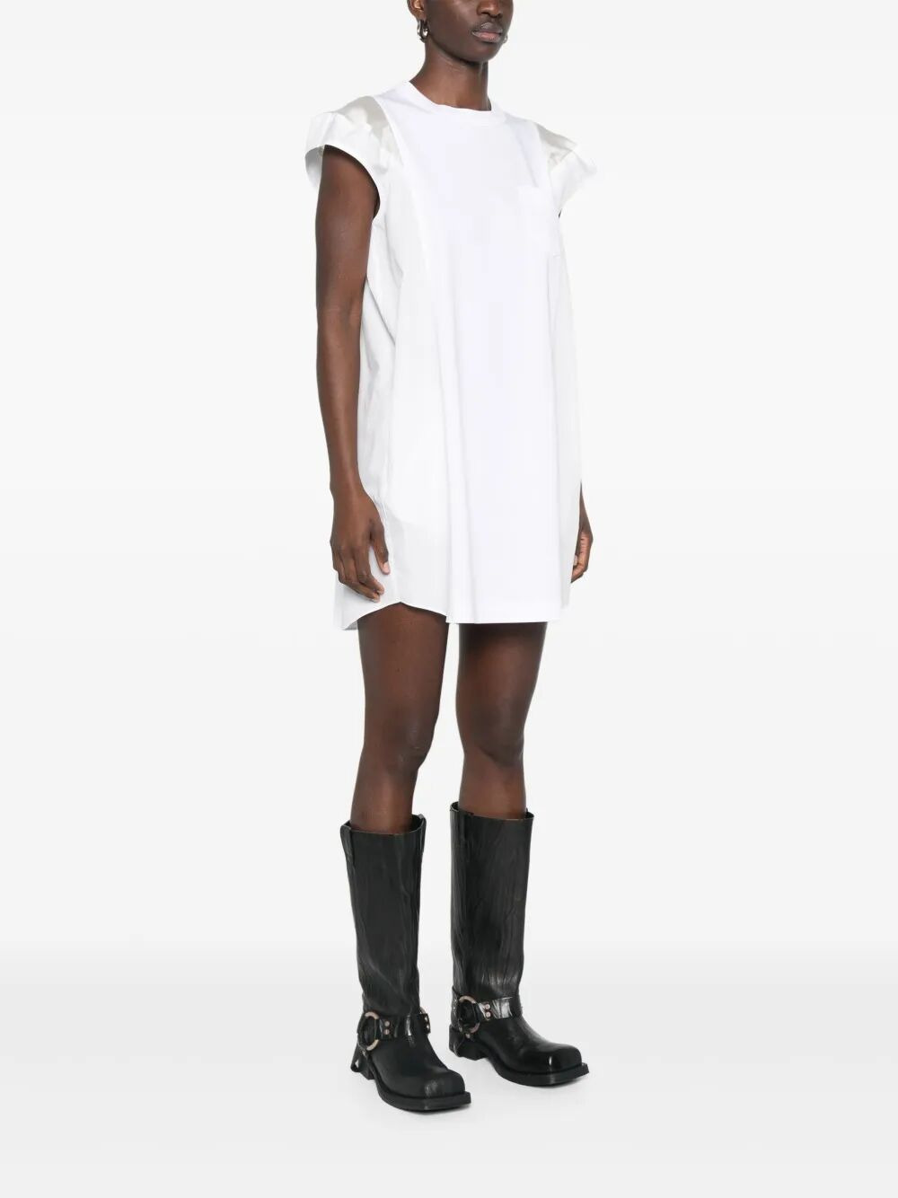 Sacai Women Popeline X Cotton Jersey Dress - 4