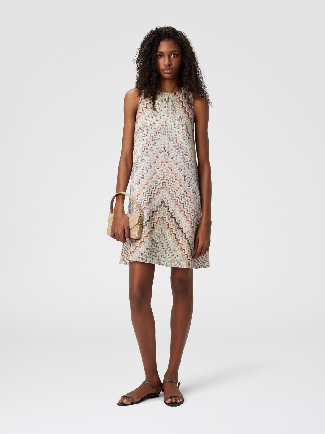 Dégradé zig zag viscose mini-dress - 2
