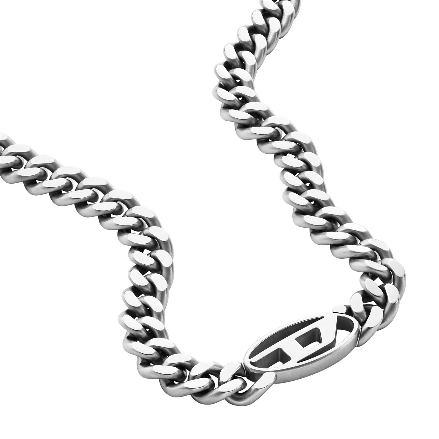 ★【DIESEL】 Oval D Logo Choker Necklace★ Diesel DIESEL OVAL D LOGO STAINLESS STEEL CHOKER NECKLACE
