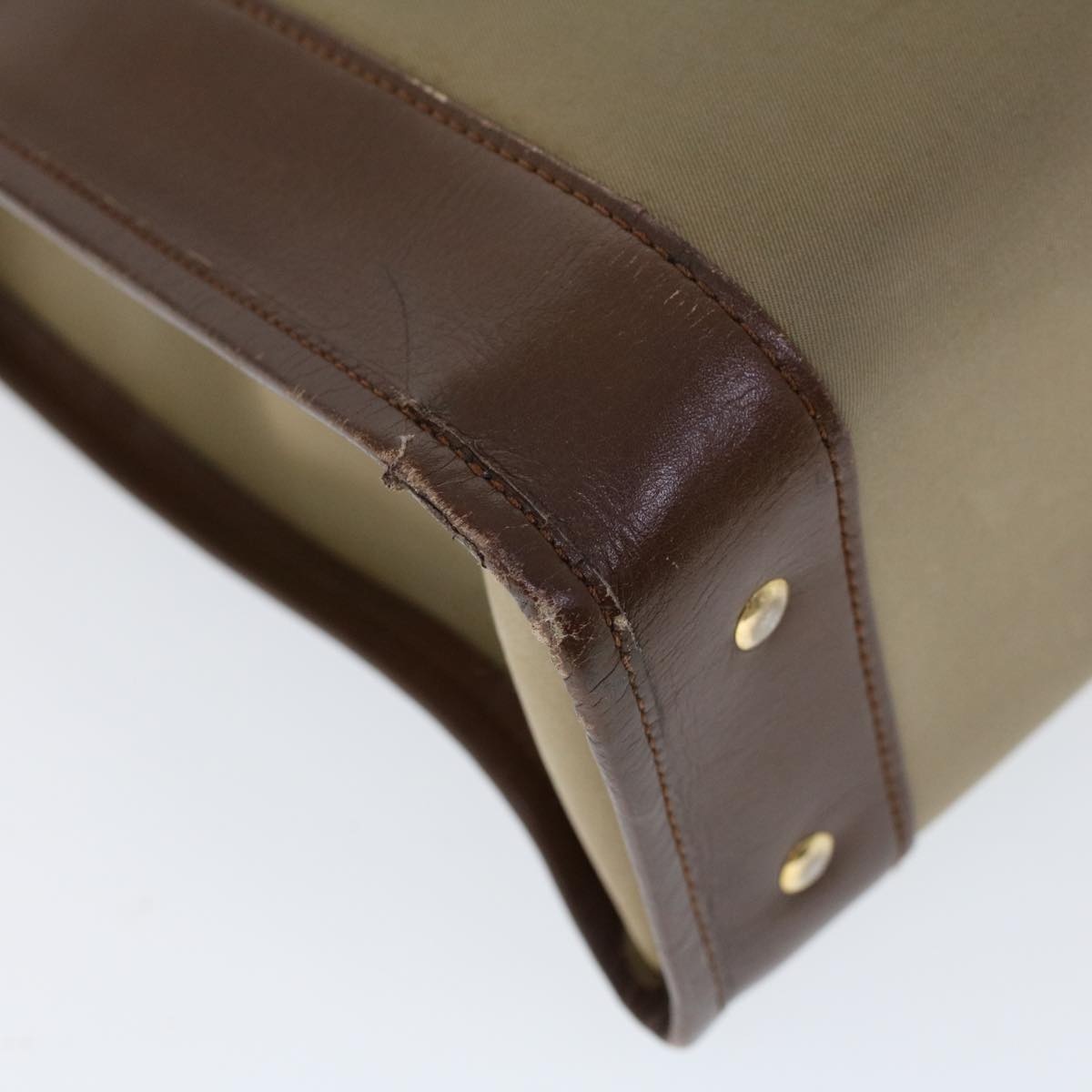 Burberry Hand Bag Canvas Leather Brown Beige - 15