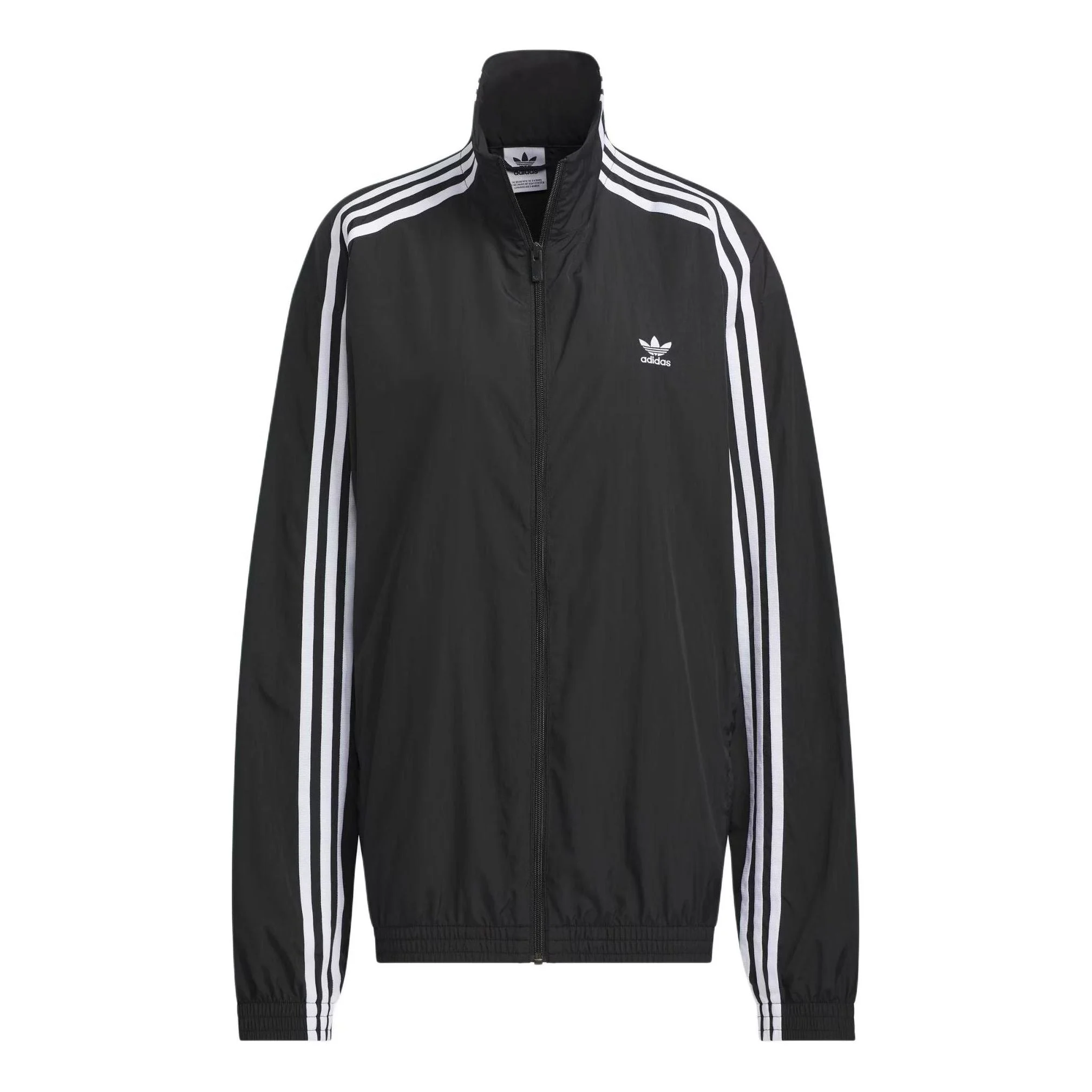 (WMNS) adidas Originals Oversized Track Top Asia Sizing 'Black White' JJ3361 - 1
