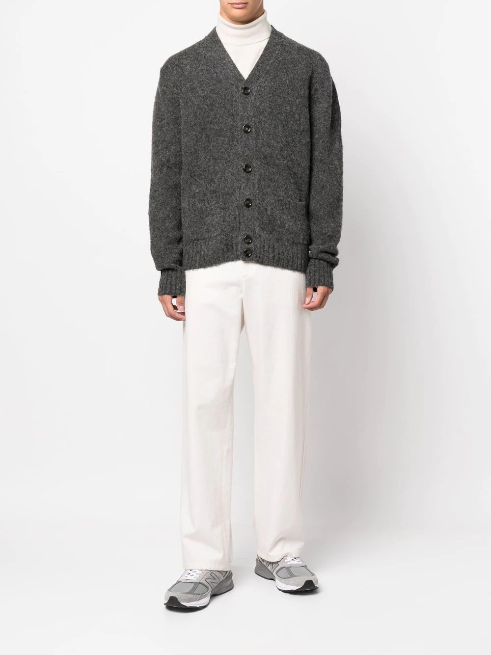 button-up knitted cardigan - 3