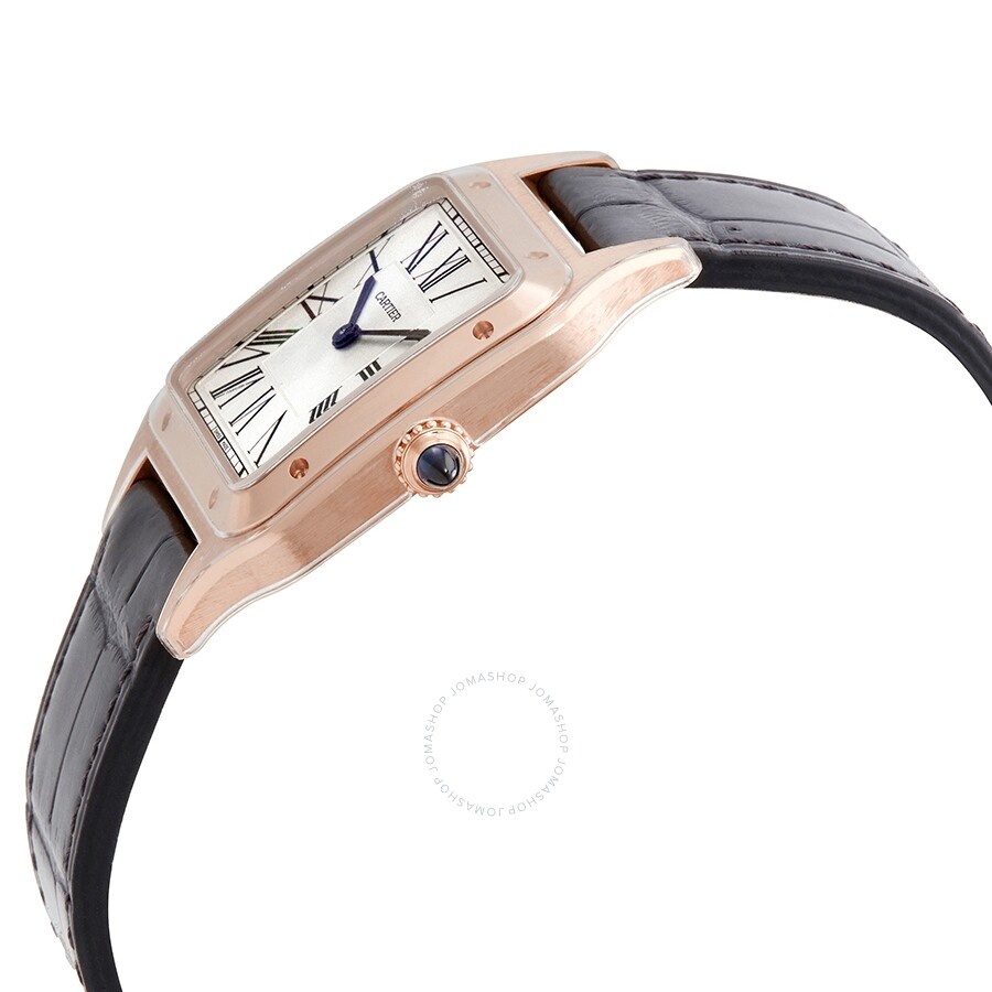 Cartier Santos-Dumont 18kt Rose Gold Silver Dial Men's Large Watch WGSA0021 - 2