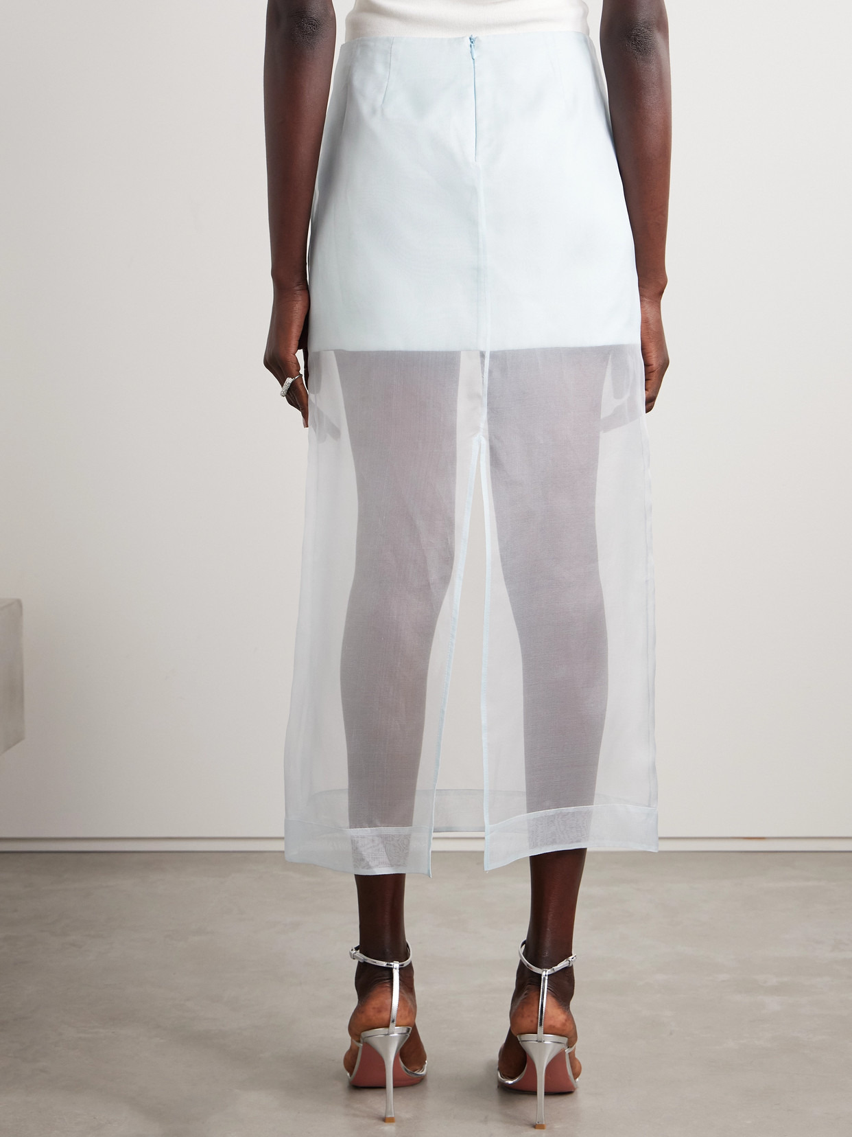 Crush Layered Silk-organza Midi Skirt - 3