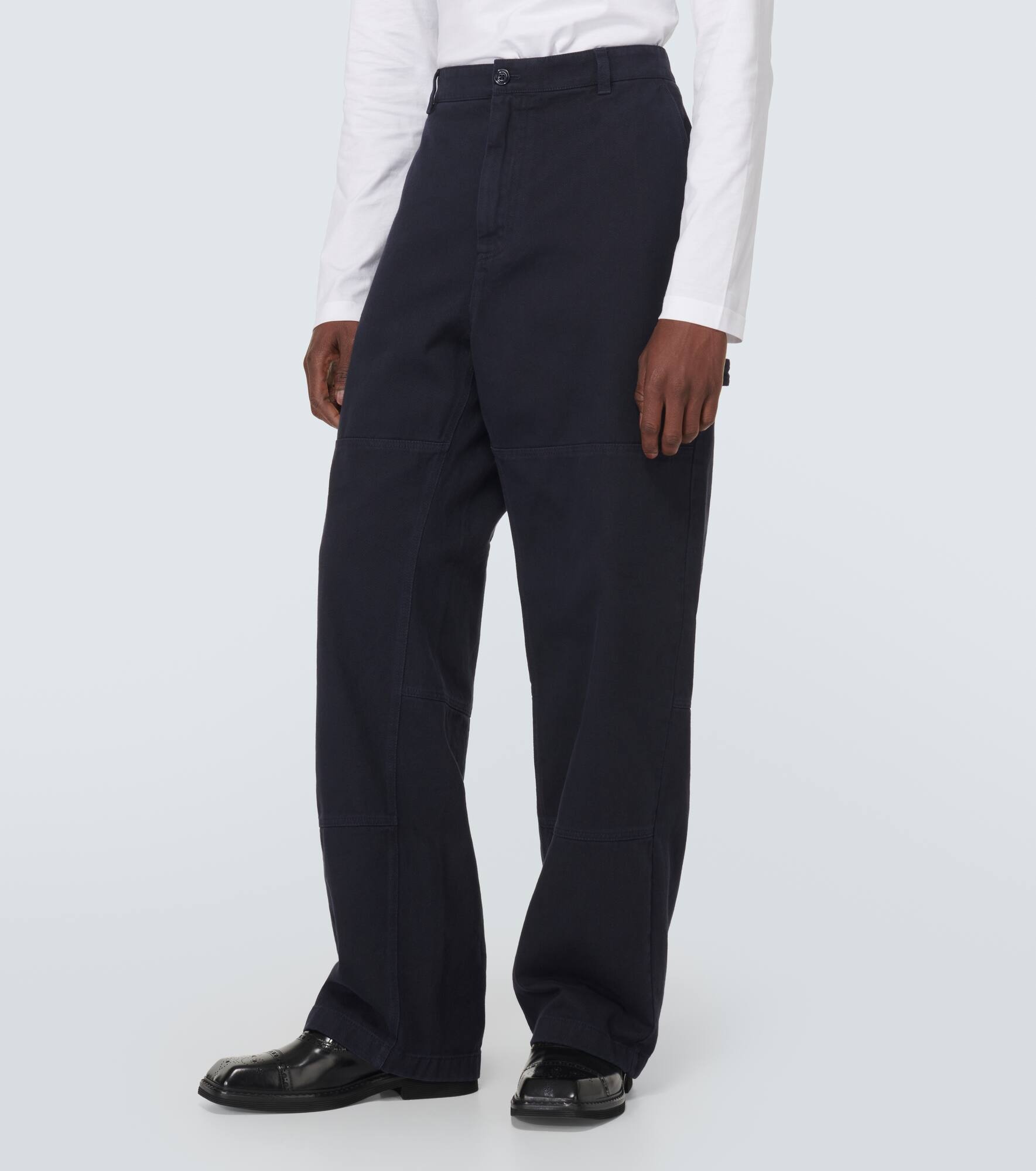 Mid-rise straight cotton pants - 3