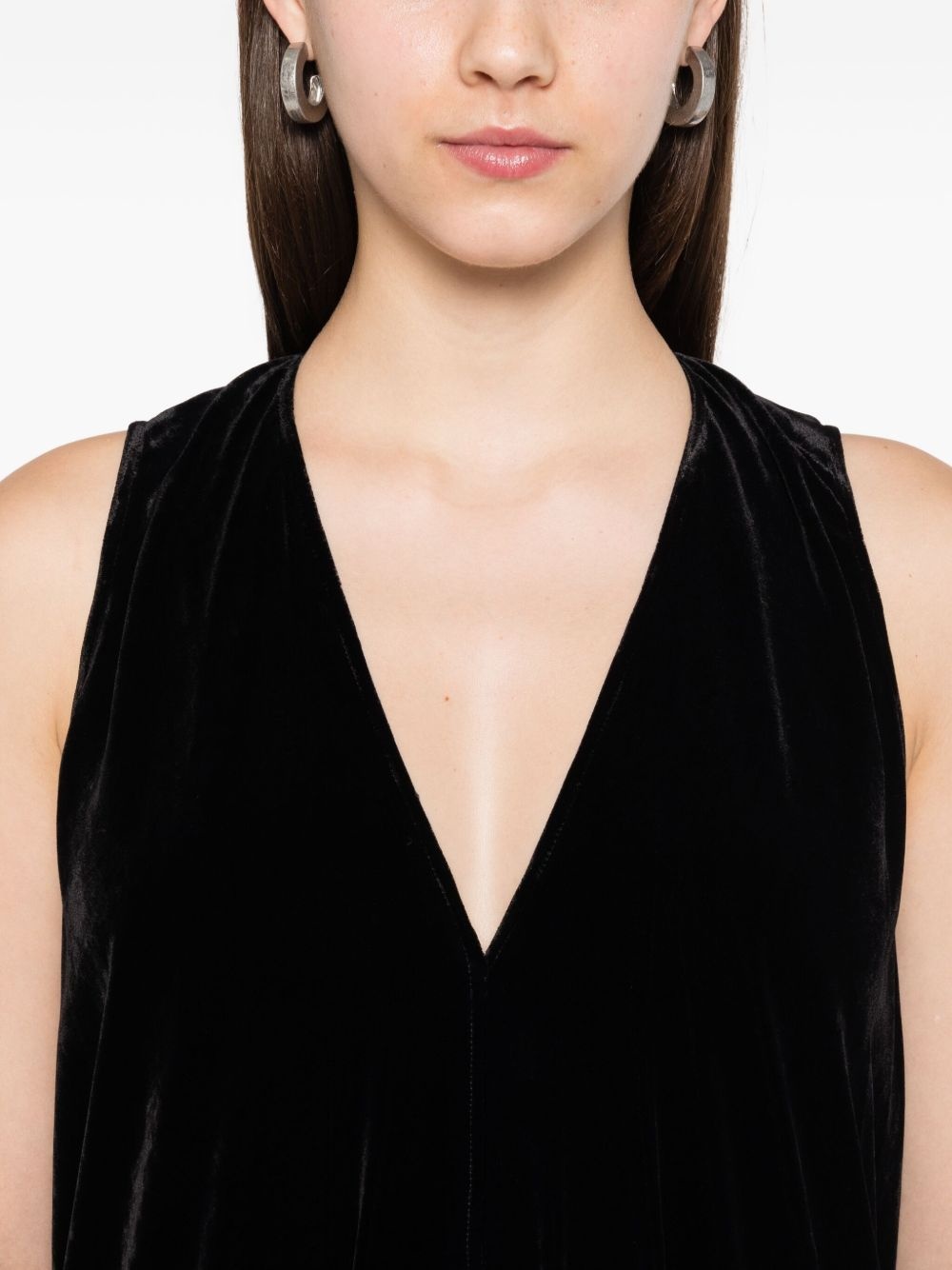 V-neck velvet maxi dress - 5