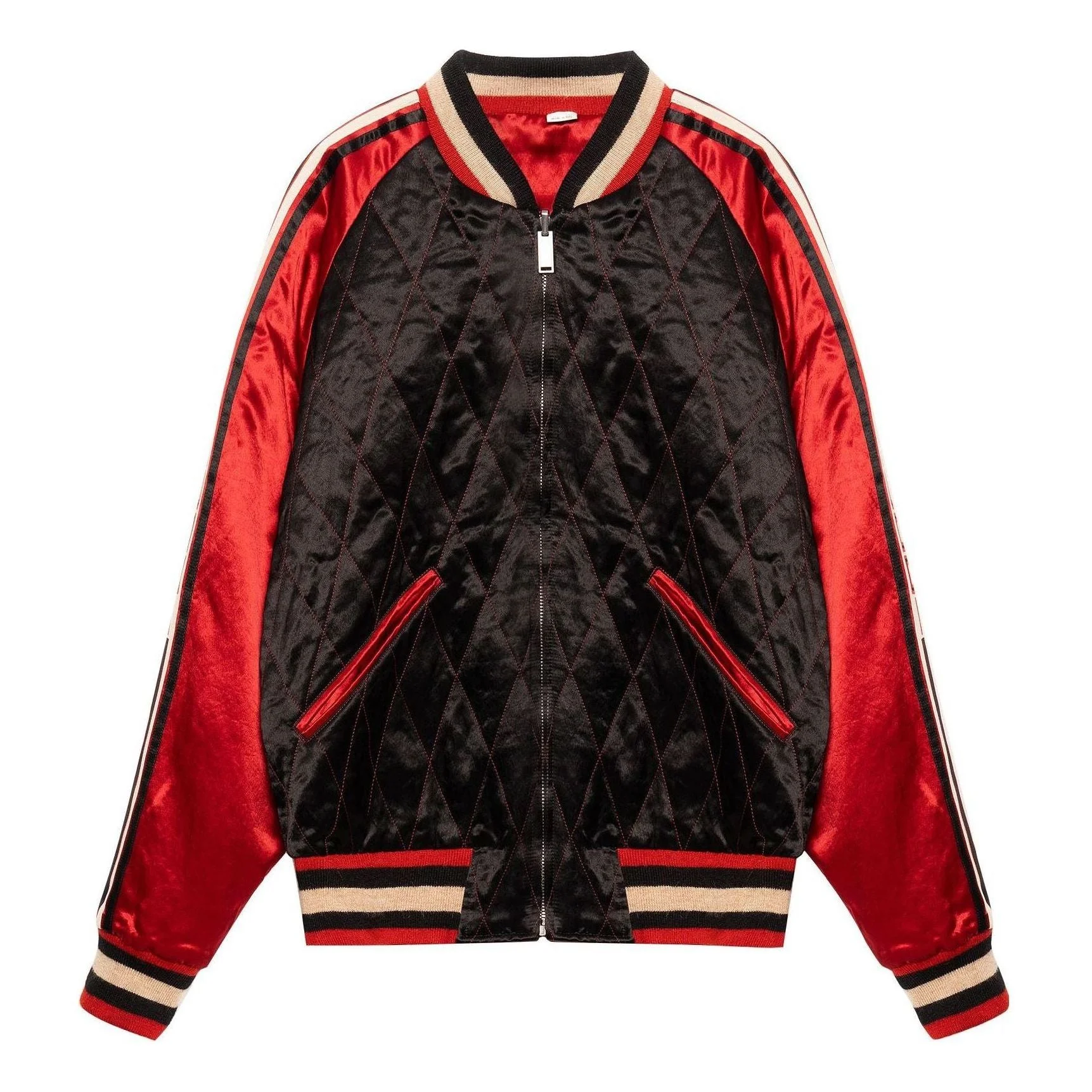 Gucci Reversible Acetate Bomber Jacket 'Black Red' 538282-ZAAJ3-1049 - 1