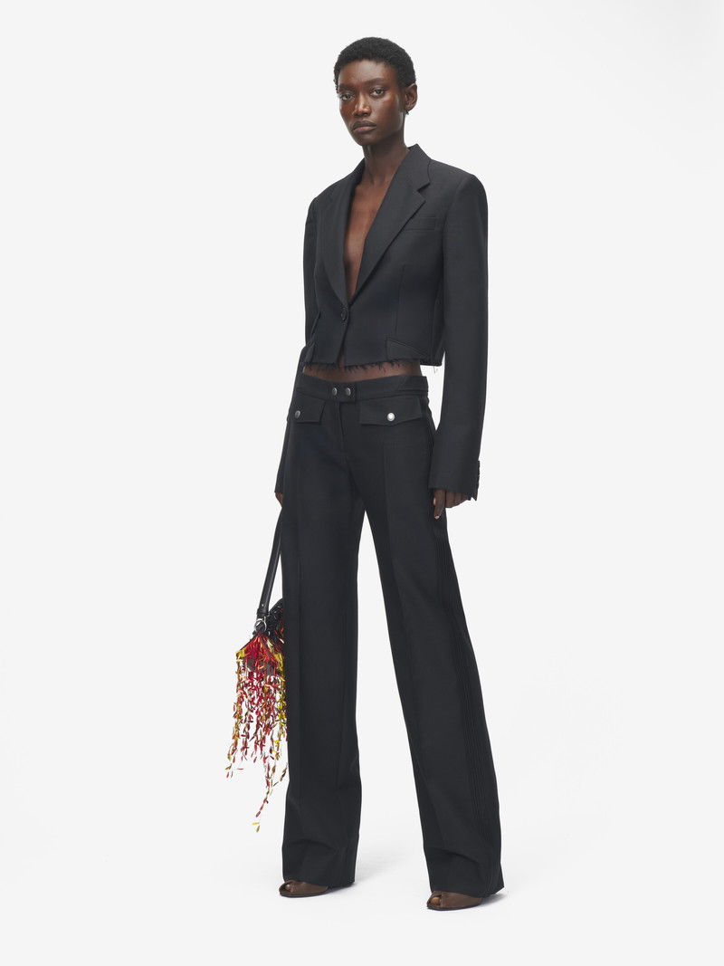 Straight Leg Trousers with Zip 1