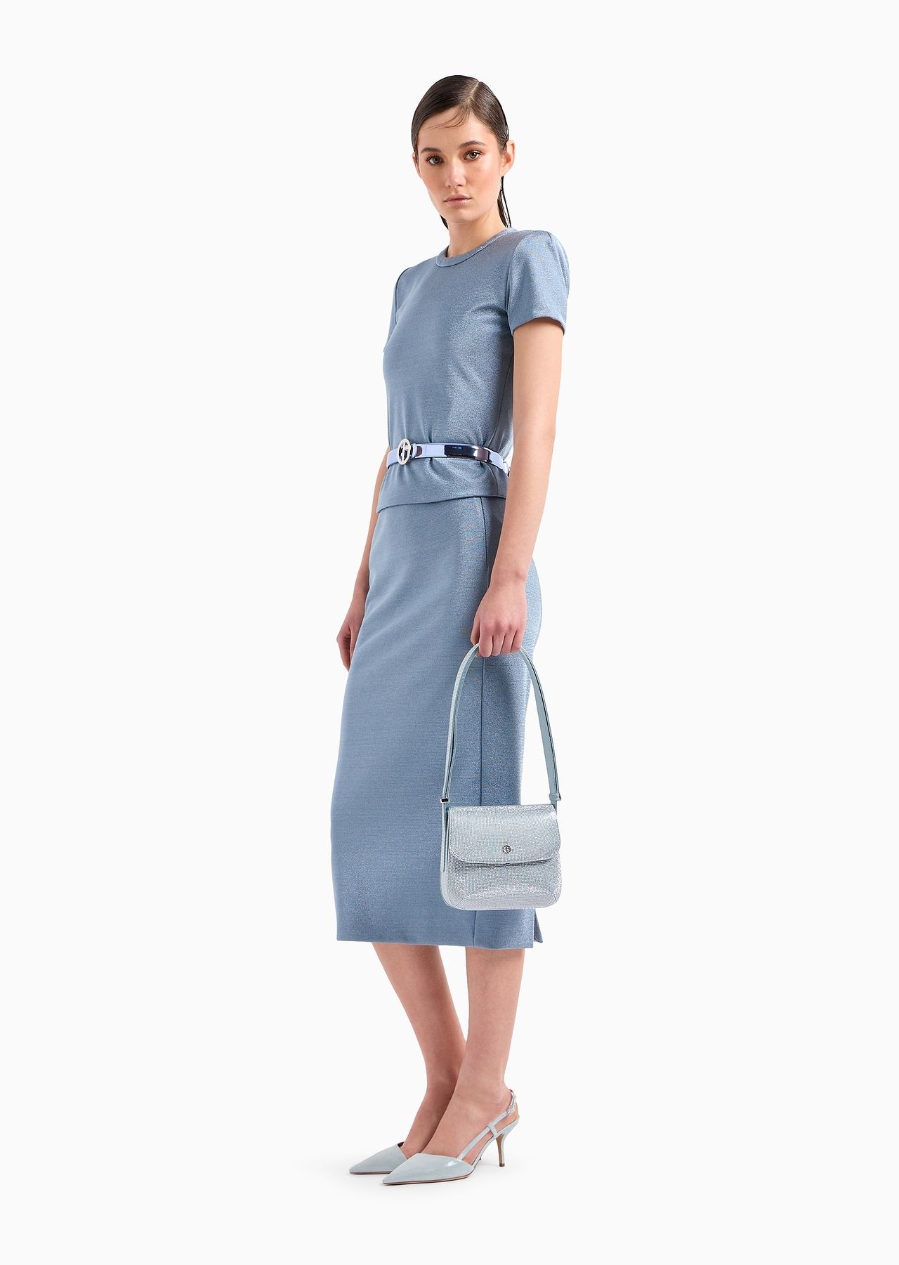 Longuette skirt in viscose bonded jersey - 4