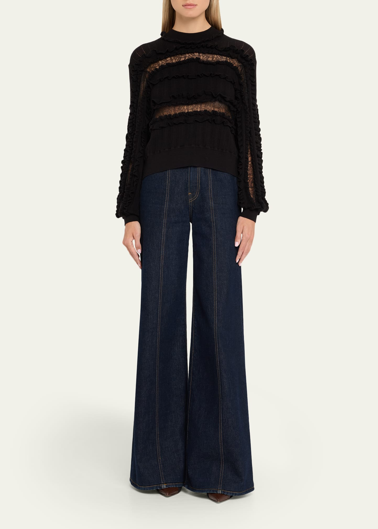 Demma Ruffled Fine-Knit Sweater - 2