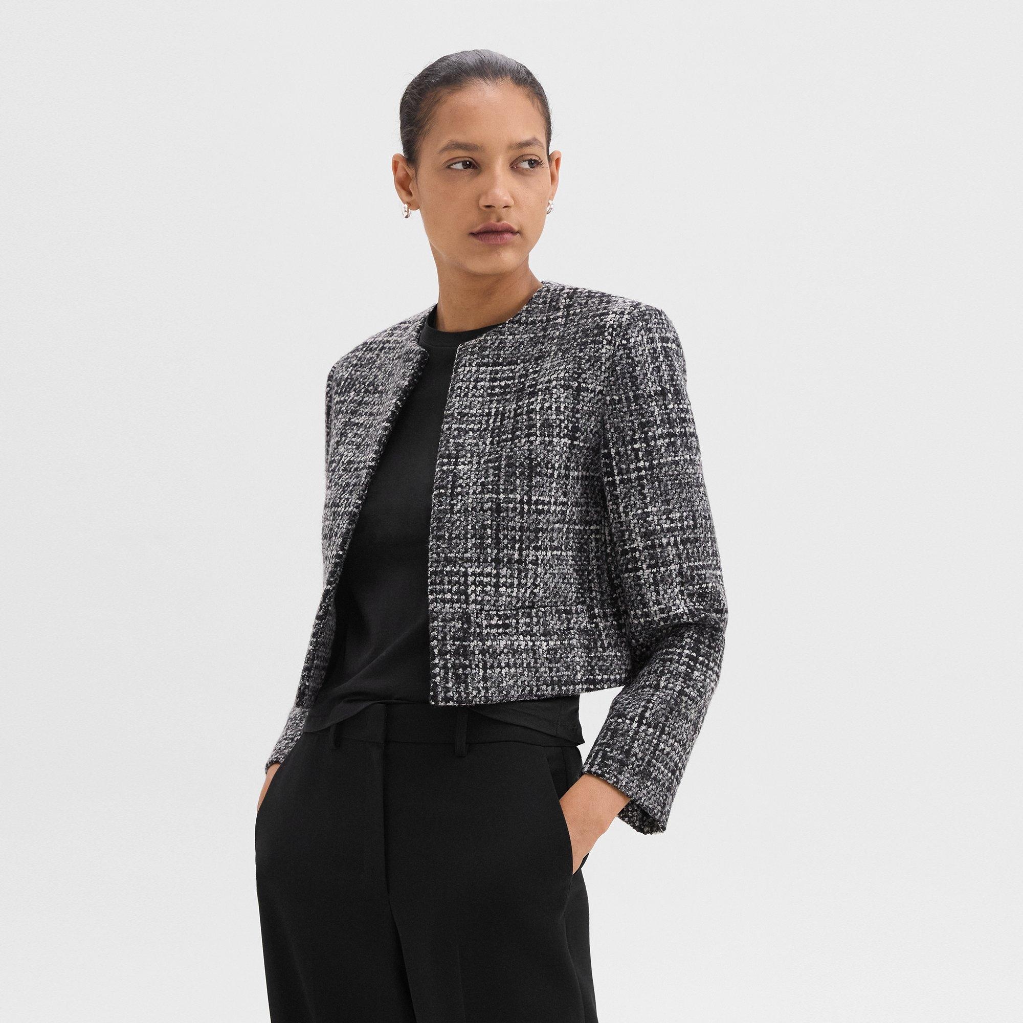 Cropped Jacket in Mélange Tweed - 3