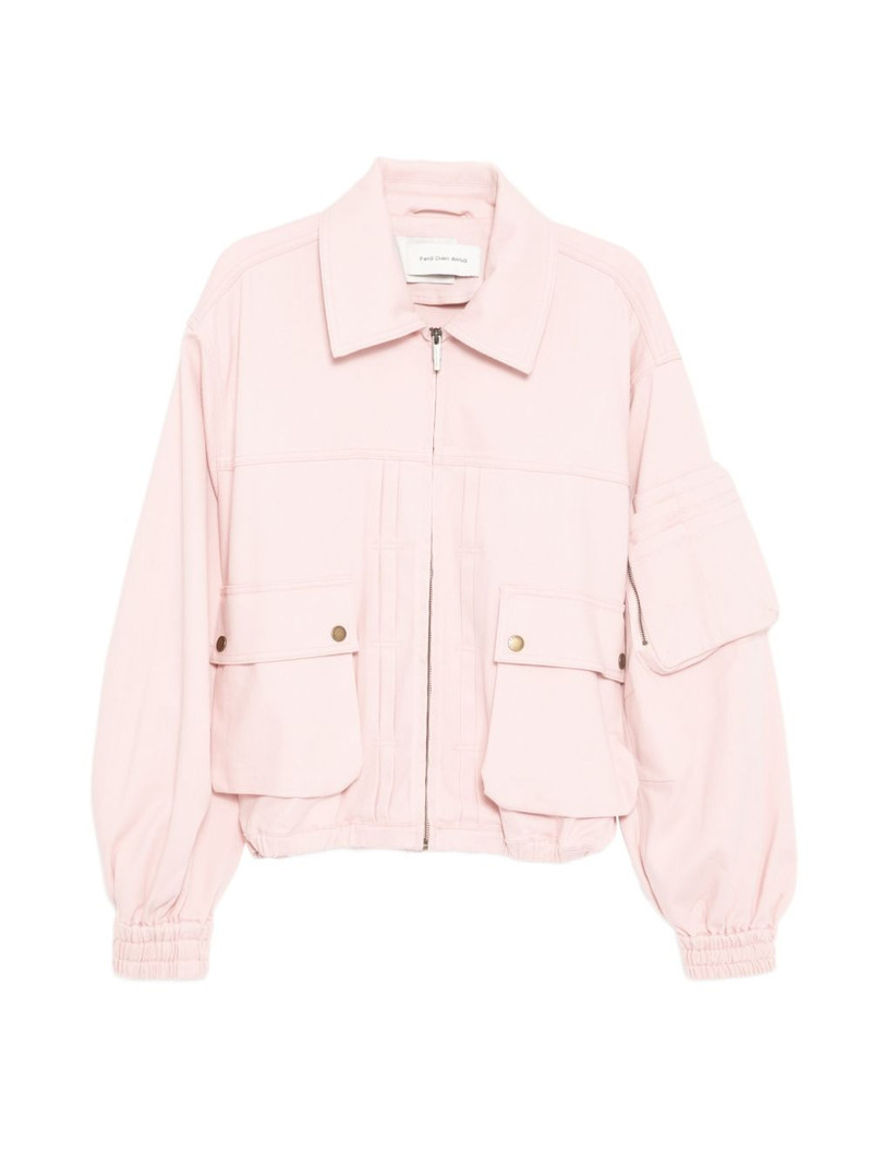 logo-patched long-sleeve bomber jacket 1