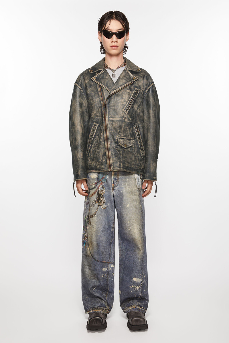 Acne Studios Biker leather jacket - Black outlook
