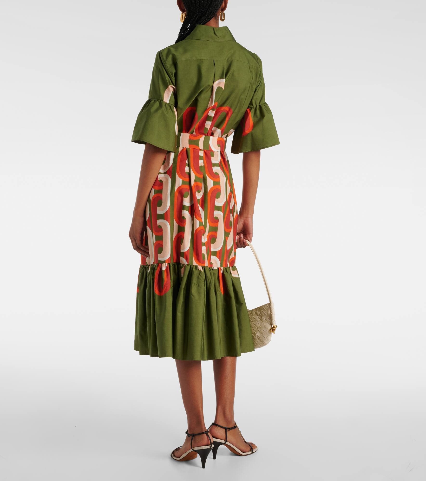Choux printed cotton poplin midi dress - 3