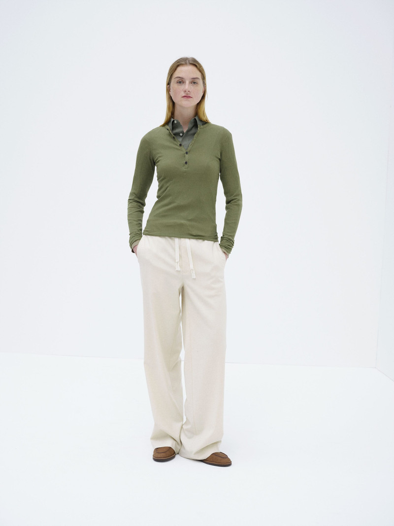 WOOL SILK SOFT RIB HENLEY 3