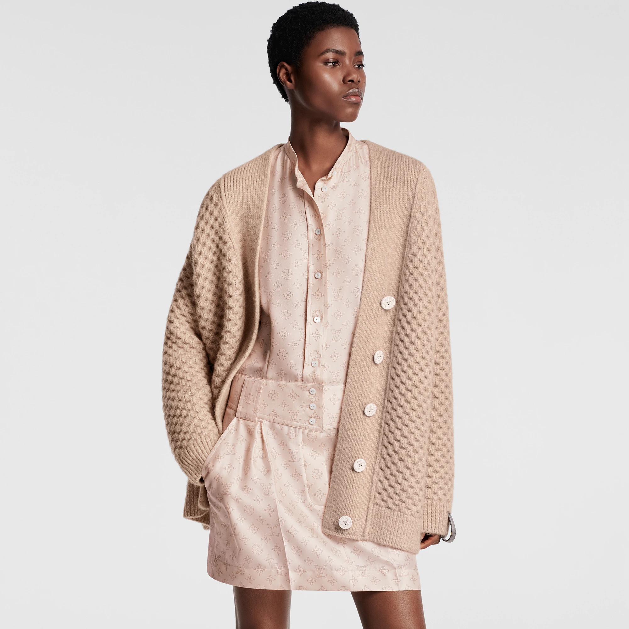 Honeycomb Knit Cardigan - 5