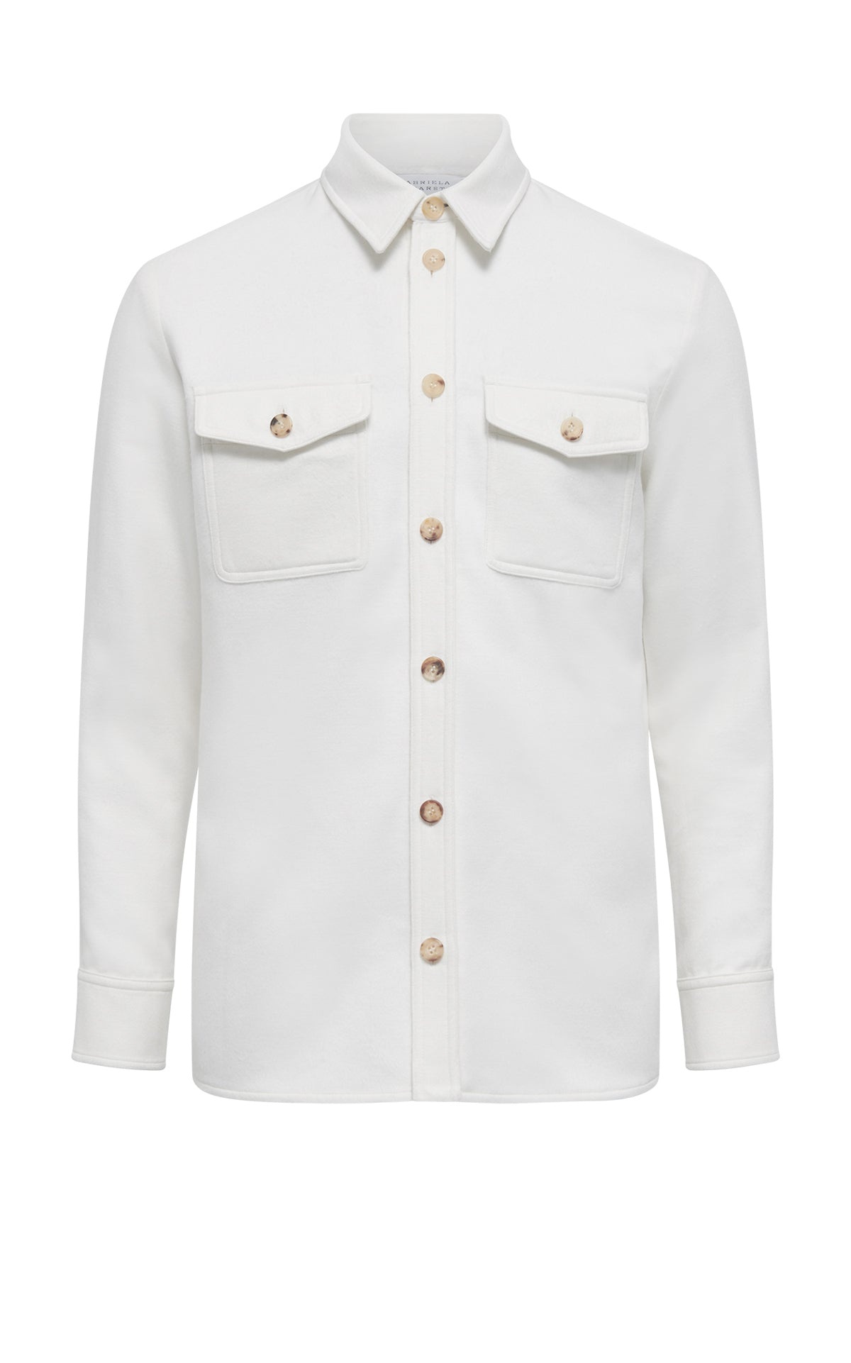 Lucas Overshirt in Ivory Winter Silk - 1