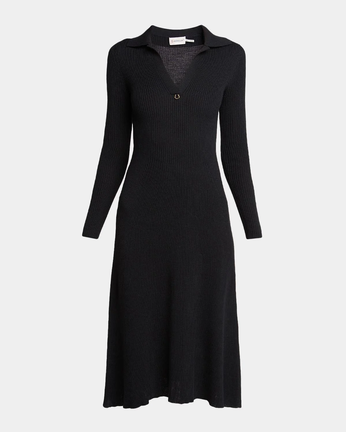 Virgin Wool Collared Sweater Dress - 1