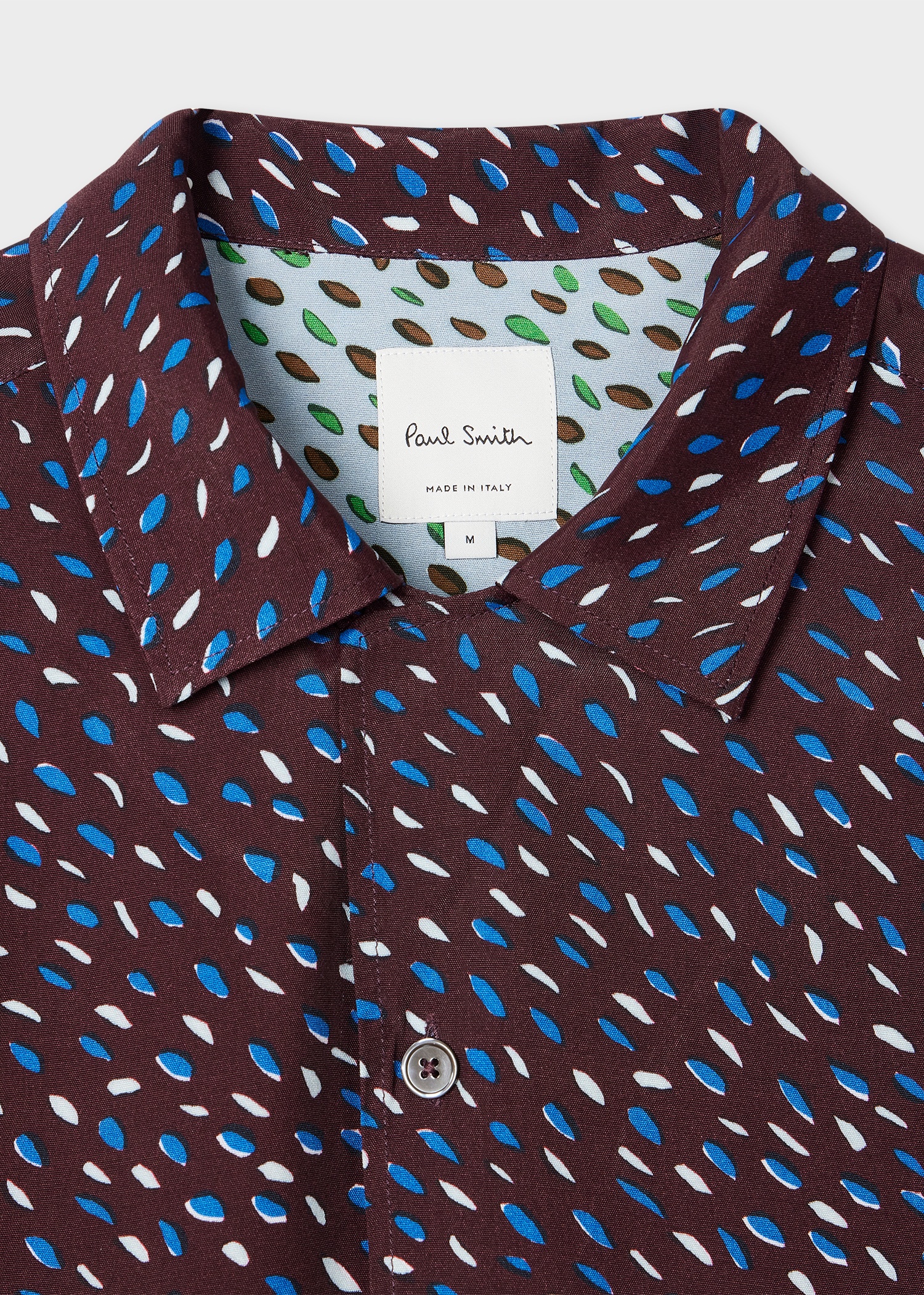 Burgundy 'Screen Dance' Print Viscose Shirt - 4