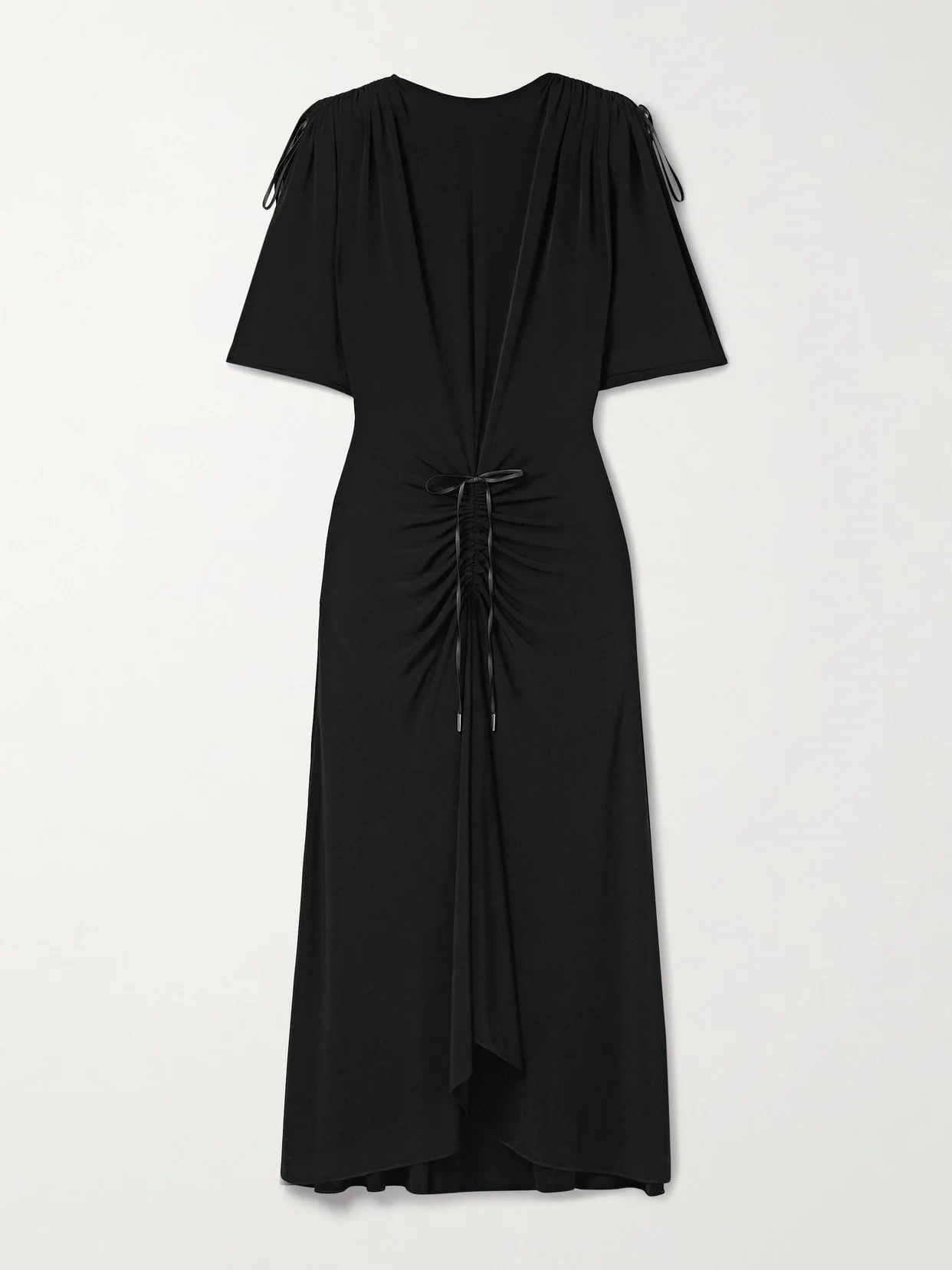 The Sienna Tie-detailed Gathered Stretch-jersey Maxi Dress - 1