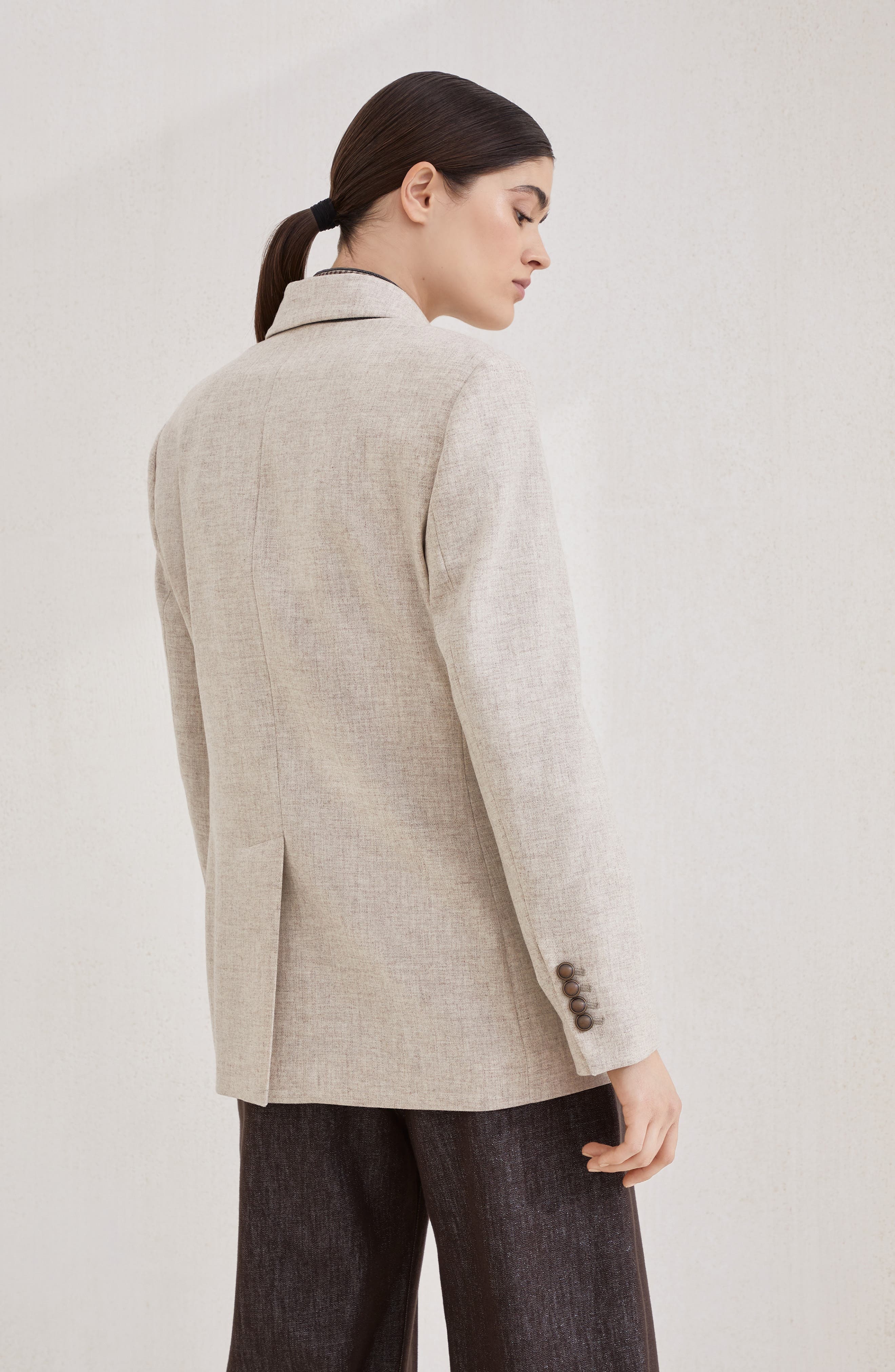 Brunello Cucinelli Twill flannel blazer in Beige at Nordstrom - 3