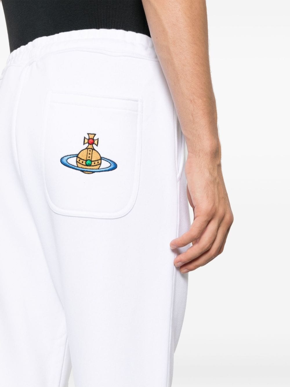 Orb-embroidered cotton track pants - 5