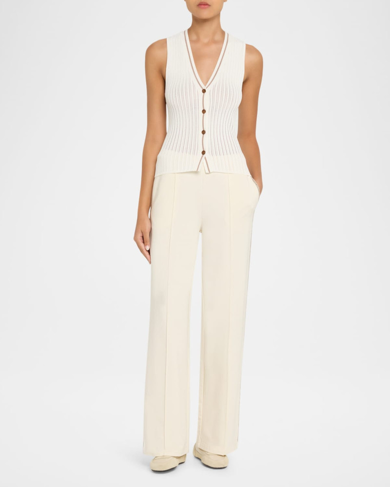THE UPSIDE Rosella V-Neck Pointelle Knit Vest outlook