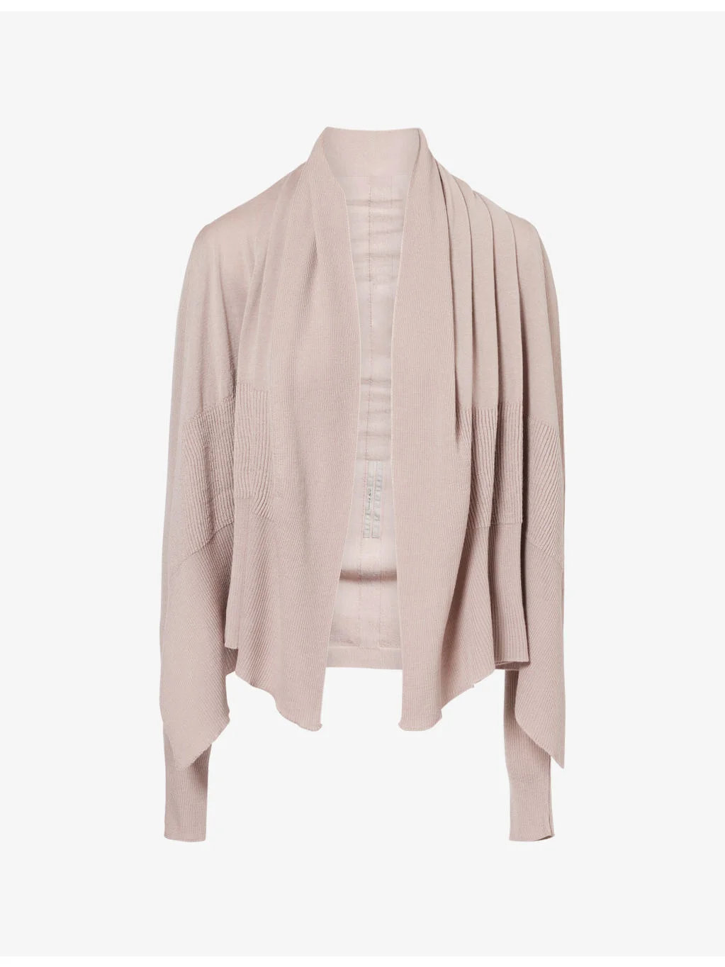 Draped Cropped Wool Cardigan - 1