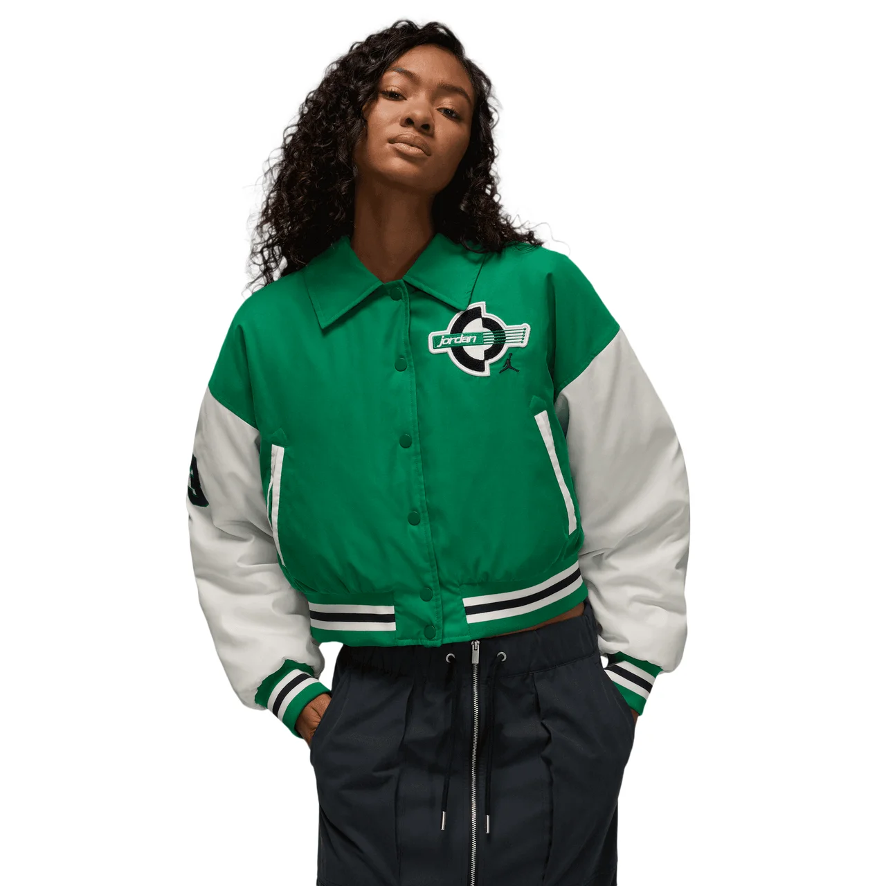 Jordan Womens Jordan Brooklyn Varsity Filled Jacket - 1