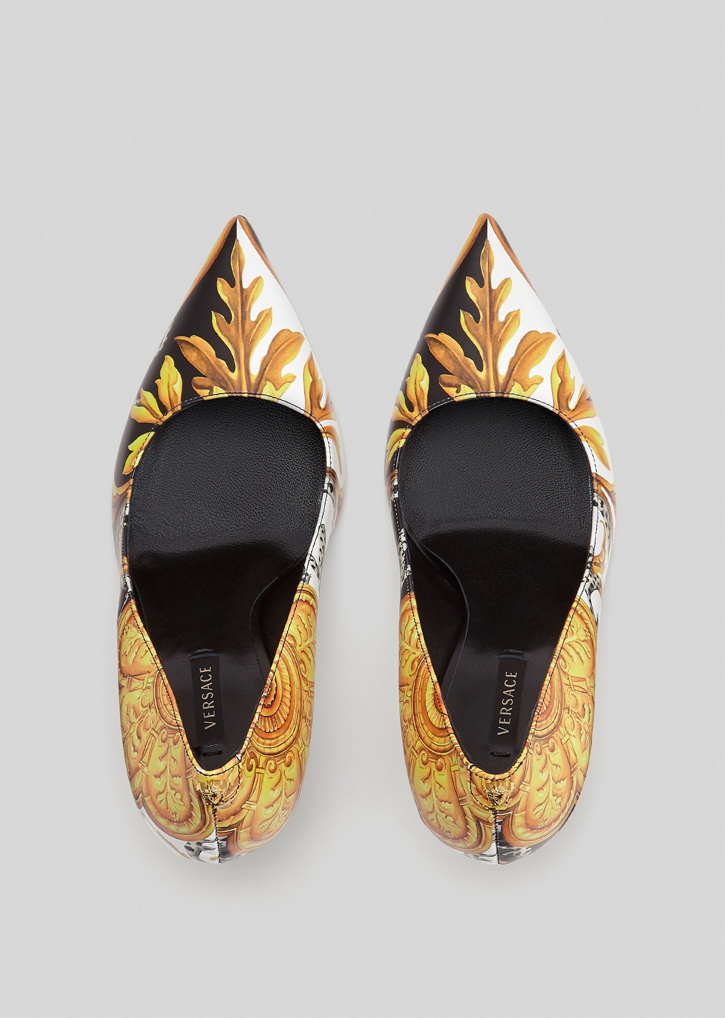 Barocco Acanthus Print Leather Pumps - 4